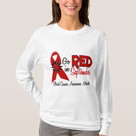 Bloedkanker Bewustmakende Maand Bloemen 2 T-shirt (Voorkant)