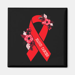 Bloedkanker Bewustmaking Floral Red Ribbon kan Magneet