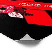 Bloedkanker Bewustmaking Floral Red Ribbon kan Poster (Hoek)