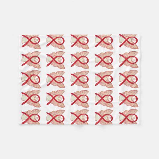 Bloedkanker Bewustmaking Red Ribbon Chemo Blanket Fleece Deken (Voorkant (Horizontaal))
