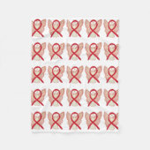Bloedkanker Bewustmaking Red Ribbon Chemo Blanket Fleece Deken (Voorkant)