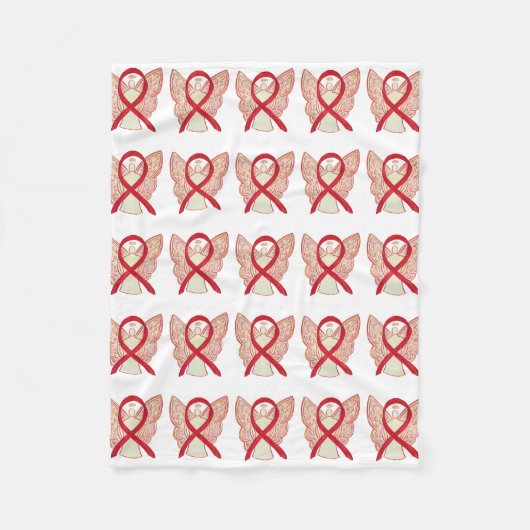 Bloedkanker Bewustmaking Red Ribbon Chemo Blanket Fleece Deken (Voorkant)