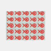 Bloedkanker Bewustmaking Red Ribbon Chemo Blanket Fleece Deken (Voorkant (Horizontaal))