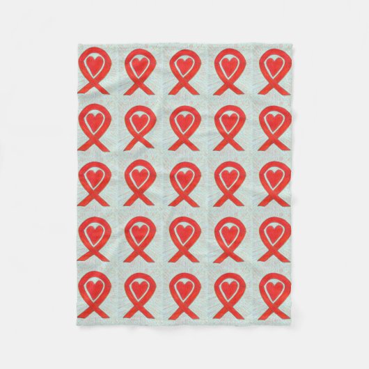 Bloedkanker Bewustmaking Red Ribbon Chemo Blanket Fleece Deken (Voorkant)