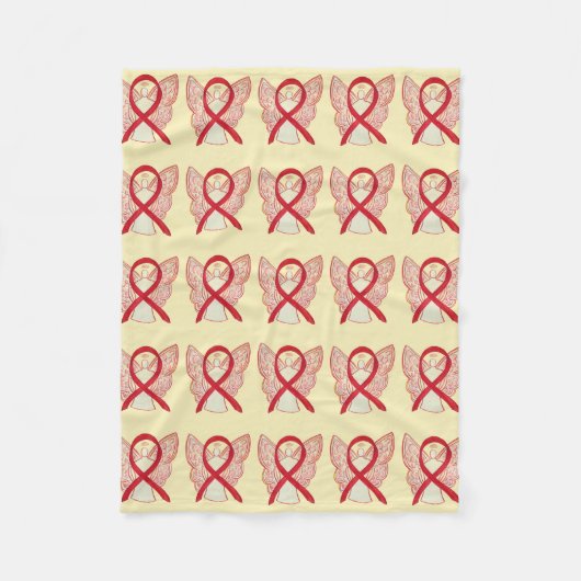 Bloedkanker Bewustmaking Rode ribbon flacon Fleece Deken (Voorkant)
