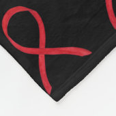 Bloedkanker Bewustmaking Rode ribbon flessendoekje Fleece Deken (Hoek)