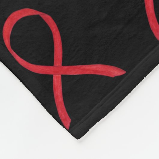 Bloedkanker Bewustmaking Rode ribbon flessendoekje Fleece Deken (Hoek)