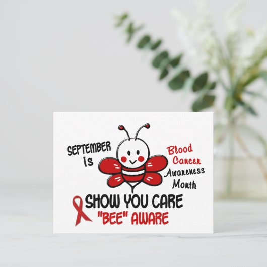 Bloedkanker Bewustmakingsmaand Bewaar 1.1 Briefkaart (Staand voorkant)
