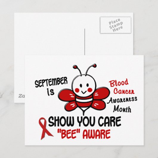 Bloedkanker Bewustmakingsmaand Bewaar 1.1 Briefkaart (Voorkant / Achterkant)