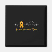 Bloedkanker Bewustmakingsmaand Oranje linthart Magneet (Voorkant)