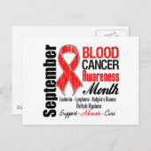 Bloedkanker Bewustmakingsmaand Rode lint Briefkaart (Voorkant / Achterkant)