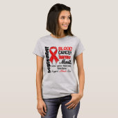Bloedkanker Bewustmakingsmaand Rode lint T-shirt (Voorkant volledig)