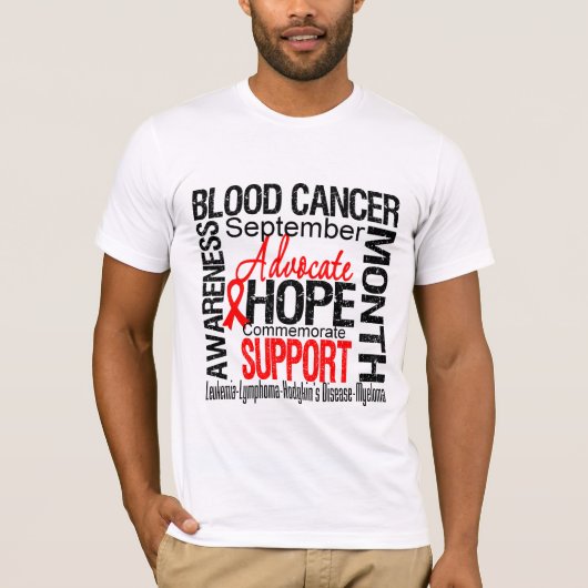 Bloedkanker Bewustmakingsmaand T-shirt (Voorkant)