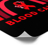Bloedkanker Bewustzijn Bloemend Rode Lint Cute Reg Poster (Hoek)