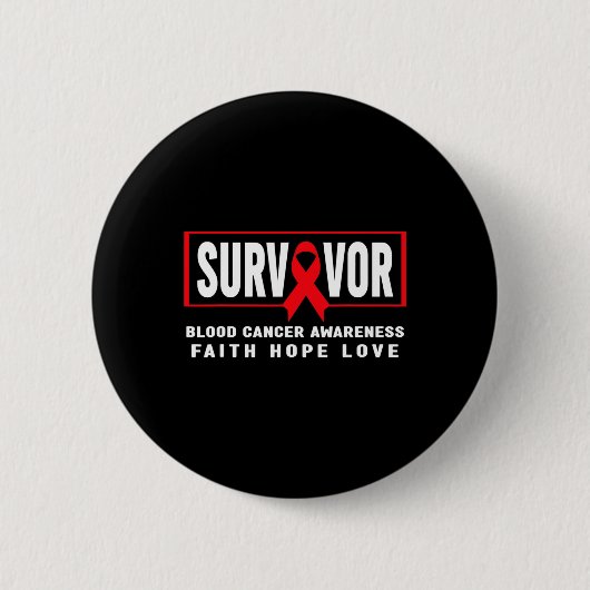 Bloedkanker Bewustzijn - Overlevende van bloedkank Ronde Button 5,7 Cm (Voorkant)
