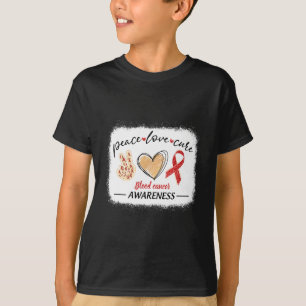 Bloedkanker bewustzijn Peace Love Cure Bl T-shirt