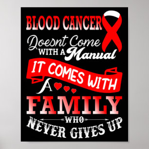 Bloedkanker Bewustzijn Rode Lint Familie Ondersteu Poster