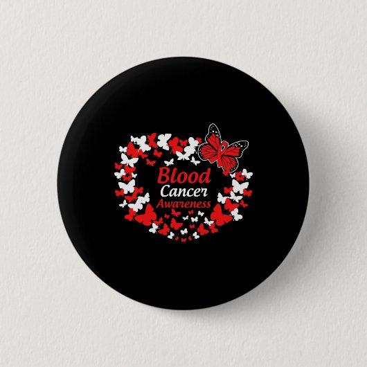 Bloedkanker bewustzijn vlinder kleding rode lint ronde button 5,7 cm (Voorkant)