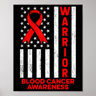 Bloedkanker Bewustzijn Warrior Amerikaanse Vlag Ro Poster