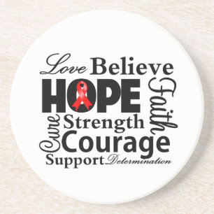 Bloedkanker Collage van hoop Zandsteen Onderzetter