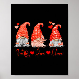 Bloedkanker Geloof Hoop Liefde Rode Gnomes Hart Oo Poster