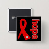 Bloedkanker Hope Ribbon Vierkante Button 5,1 Cm (Voorkant /achterkant)