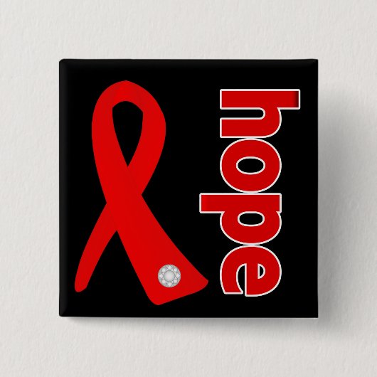 Bloedkanker Hope Ribbon Vierkante Button 5,1 Cm (Voorkant)