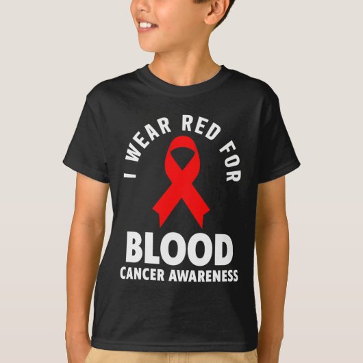 Bloedkanker - Ik Draag rood voor bloedkanker AWARE T-shirt (Voorkant)