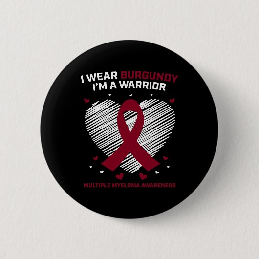 Bloedkanker Krijger Multiple Myeloma Bewustzijn Pr Ronde Button 5,7 Cm (Voorkant)