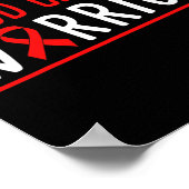 Bloedkanker krijger rood lint poster (Hoek)