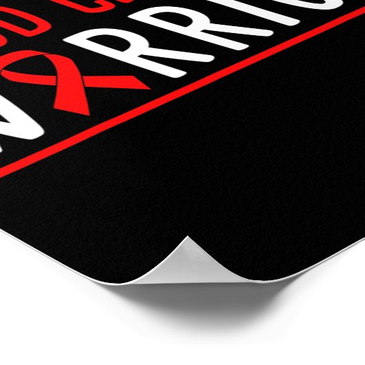 Bloedkanker krijger rood lint poster (Hoek)