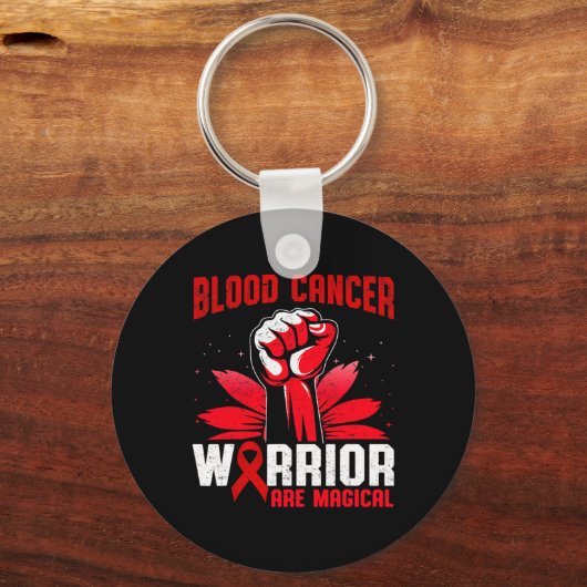 Bloedkanker krijgers zijn magische eenhoorn rode r sleutelhanger (Voorkant)