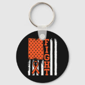 Bloedkanker Leukemie Vlag tegen kanker - Bewustzij Sleutelhanger (Achterkant)