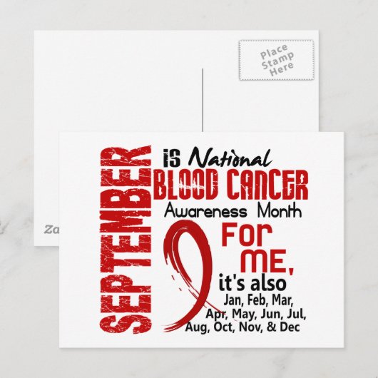 Bloedkanker - maand voor ME Briefkaart (Voorkant / Achterkant)