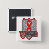 Bloedkanker Overlevende vlinder Vierkante Button 5,1 Cm (Voorkant /achterkant)