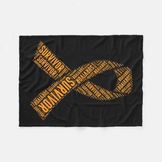 Bloedkanker overlevende woord art fleece deken (Voorkant (Horizontaal))