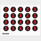 Bloedkanker Red Ribbon Week Awareness HIVAIDS AWA Ronde Sticker (Vel)
