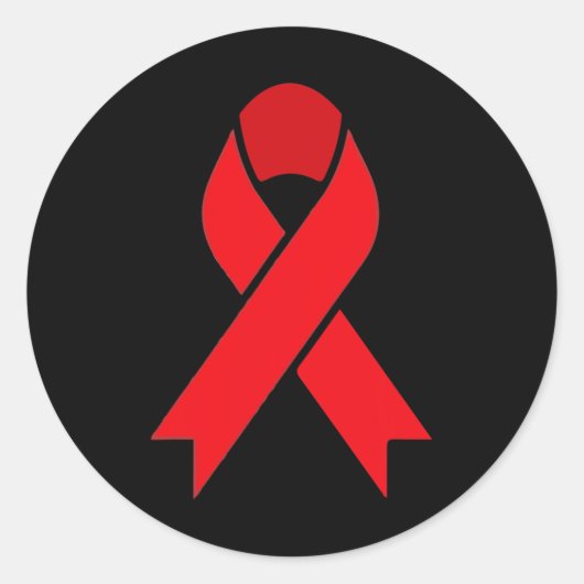 Bloedkanker Red Ribbon Week Awareness HIVAIDS AWA Ronde Sticker (Voorkant)