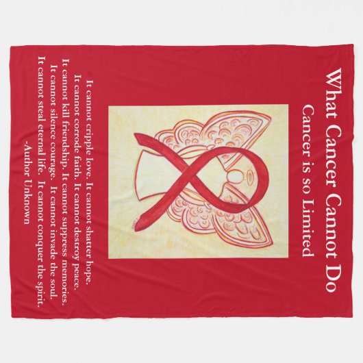 Bloedkanker Rood bewustzijn Lint Chemo Blanket Fleece Deken (Voorkant (Horizontaal))