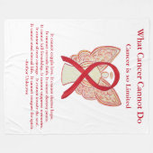 Bloedkanker Rood bewustzijn Ribbon Angel Blanket Fleece Deken (Voorkant (Horizontaal))