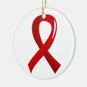 Bloedkanker Rood lint 3 Keramisch Ornament (Links)