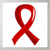 Bloedkanker Rood lint 3 Poster (Voorkant)
