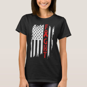 Bloedkanker Strijder Bloedkanker Bewustzijn Rode R T-shirt