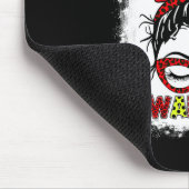 Bloedkanker Warrior Messy Bun Red Ribbon Luipaard Muismat (Hoek)