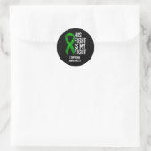 Bloedkanker Zijn Strijd Is Mijn Strijd Lymfoom Bew Ronde Sticker (Tas)
