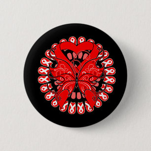 Bloedkankervlindercirkel rond linten ronde button 5,7 cm