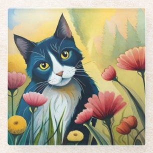 Bloedkat Glazen Onderzetter