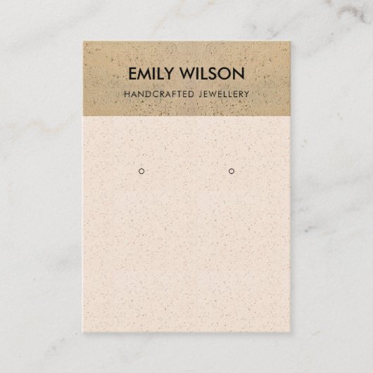 BLOEDKERAMISCHE TERRACOTTA TEXTURE EARRING DISPLAY VISITEKAARTJE (Voorkant)