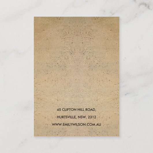 BLOEDKERAMISCHE TERRACOTTA TEXTURE EARRING DISPLAY VISITEKAARTJE (Achterkant)