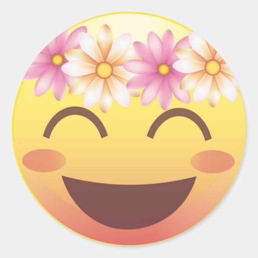 Bloedkroon in blozen Emoji Face Sticker (Voorkant)
